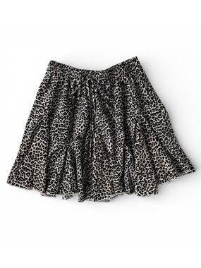 VICI Leopard Print Boho Flowy Mini Skirt Elastic Tie Waist Size Small
